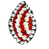 Coroana brad tip lacrima plina cu flori H 140 C4